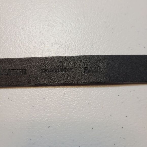 Chico's Hip Belt Black Leather and Silver Toned Chain and Toggle Style Buckle - Picture 9 of 12